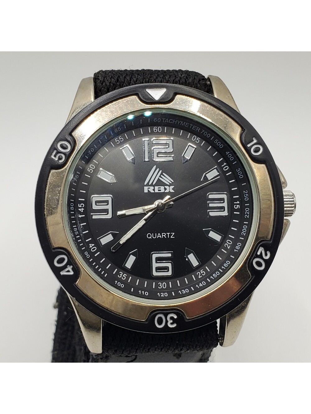 RBX Quartz Mens Watch Black/Silver Tone New Battery